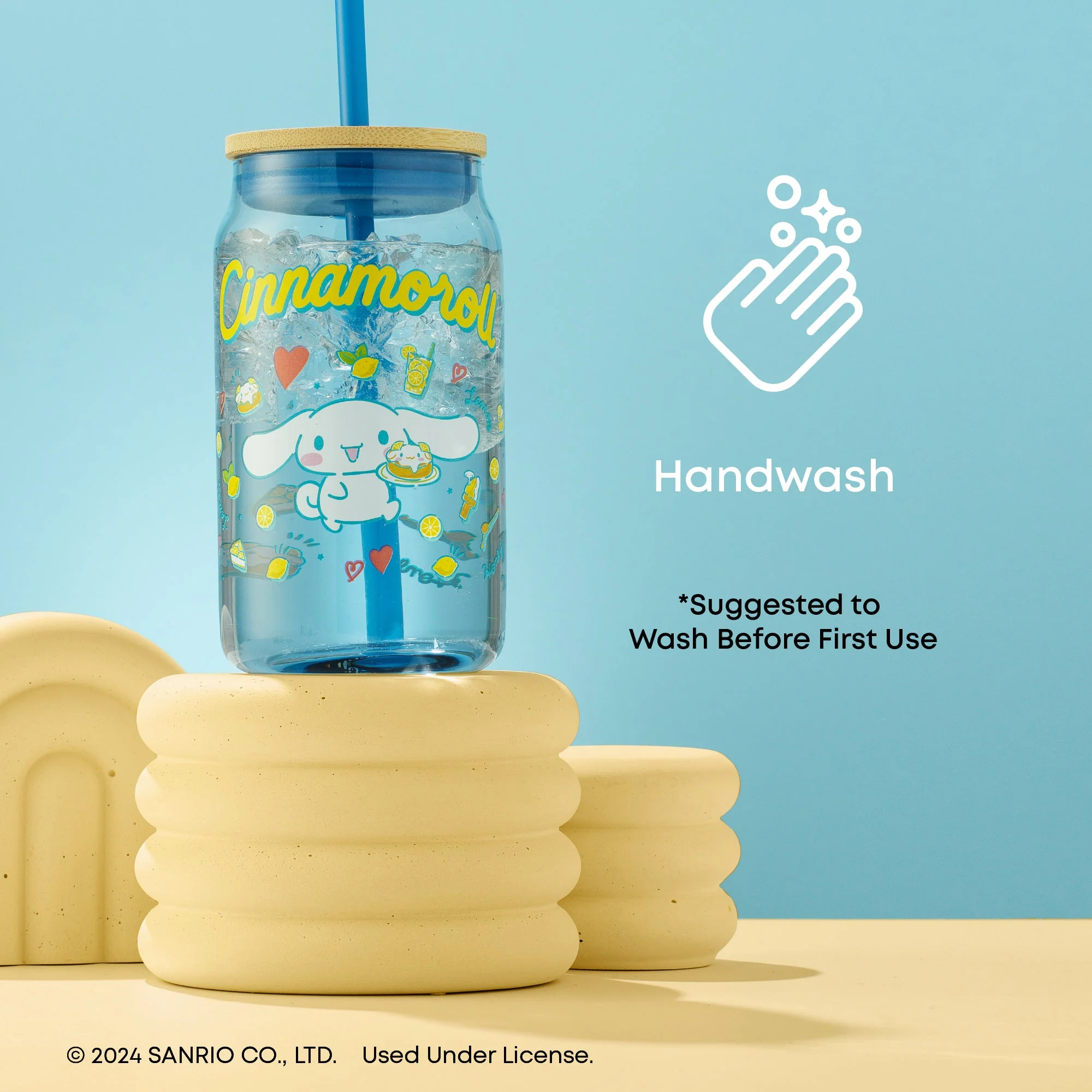 Cinnamoroll Favorite Flavor Lidded Glass Tumbler - Image 5