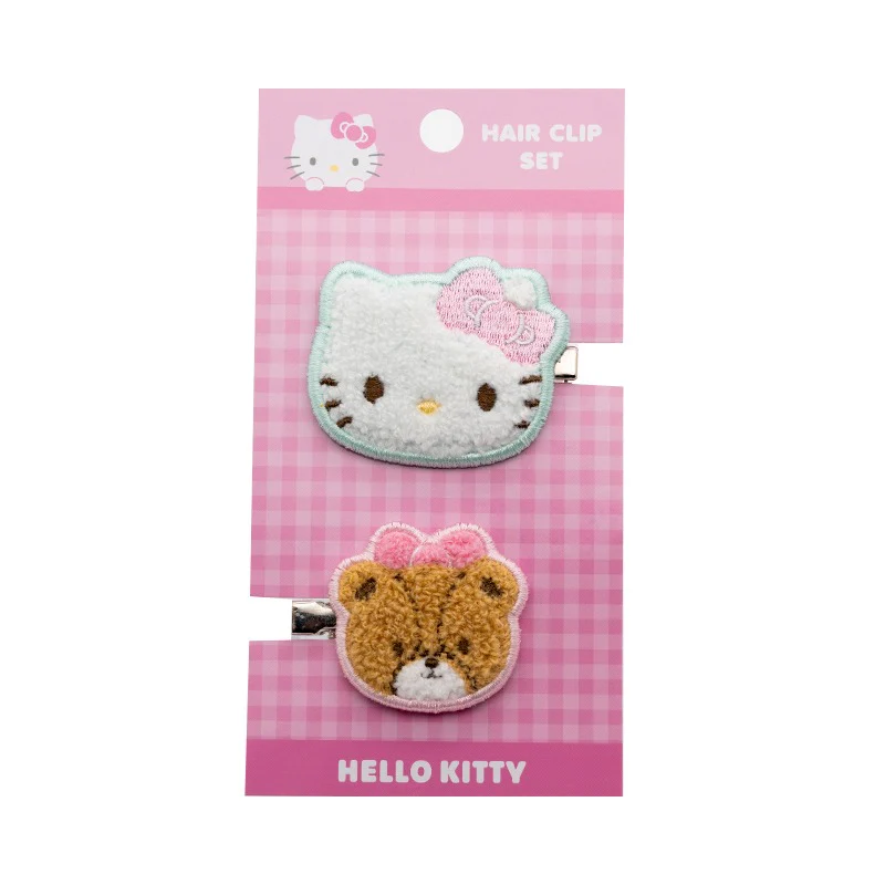 Hello Kitty 2-pc Chenille Hair Clips - Image 2