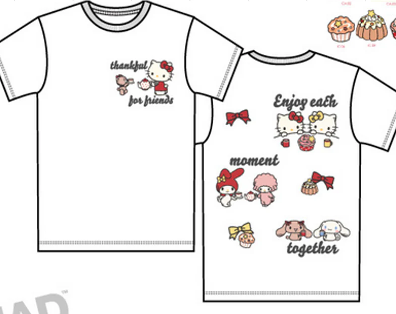 Hello Kitty and Friends Big Kids Thankful For Friends Tee (White) - Image 5