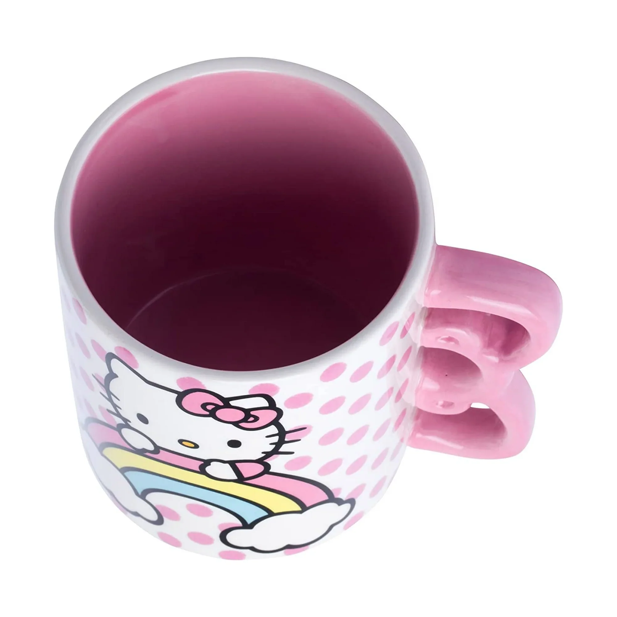 Hello Kitty Sculpted Bow & Rainbow Ceramic Mug - Image 3