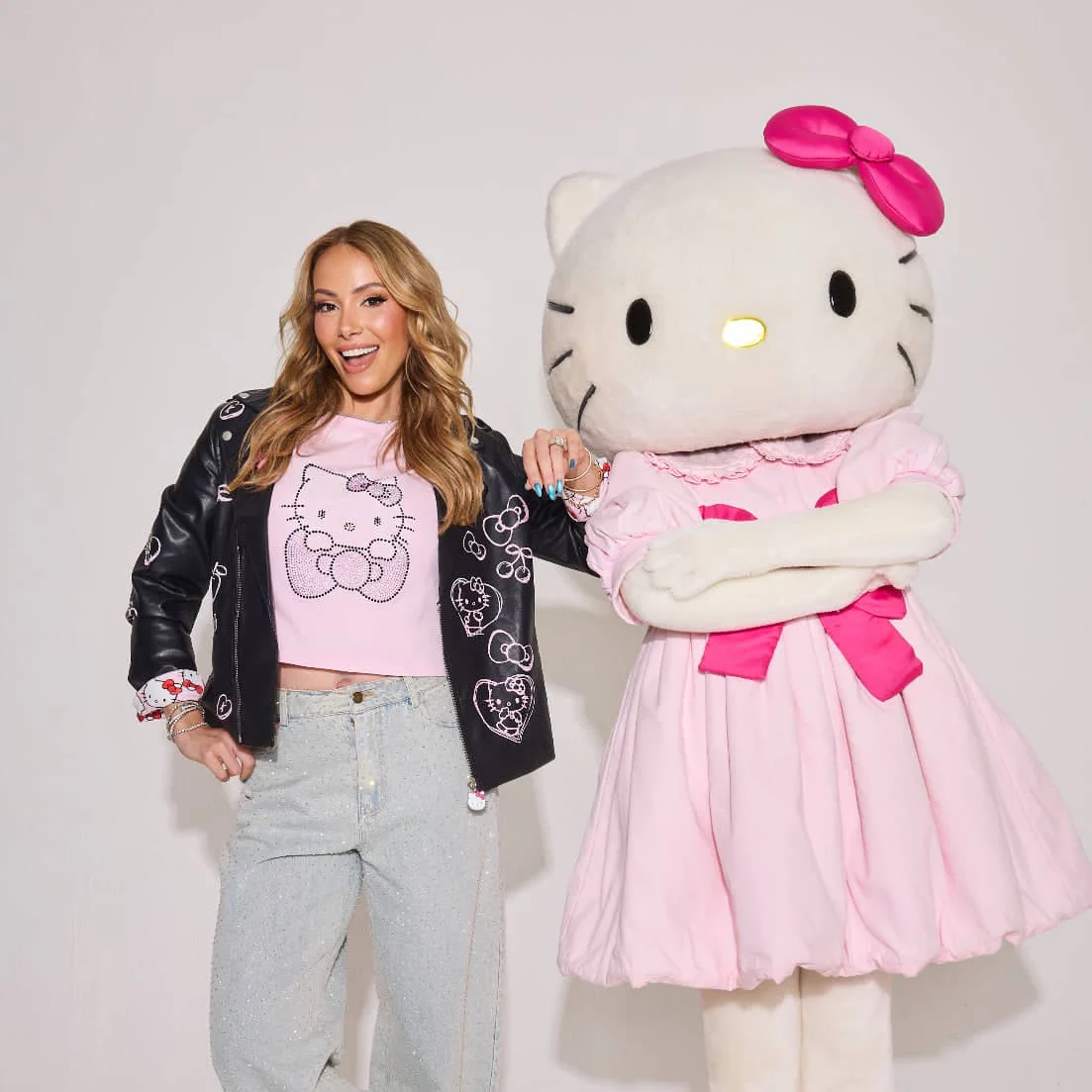 Hello Kitty x Lola + The Boys Adult Graffiti Biker Jacket (Black)