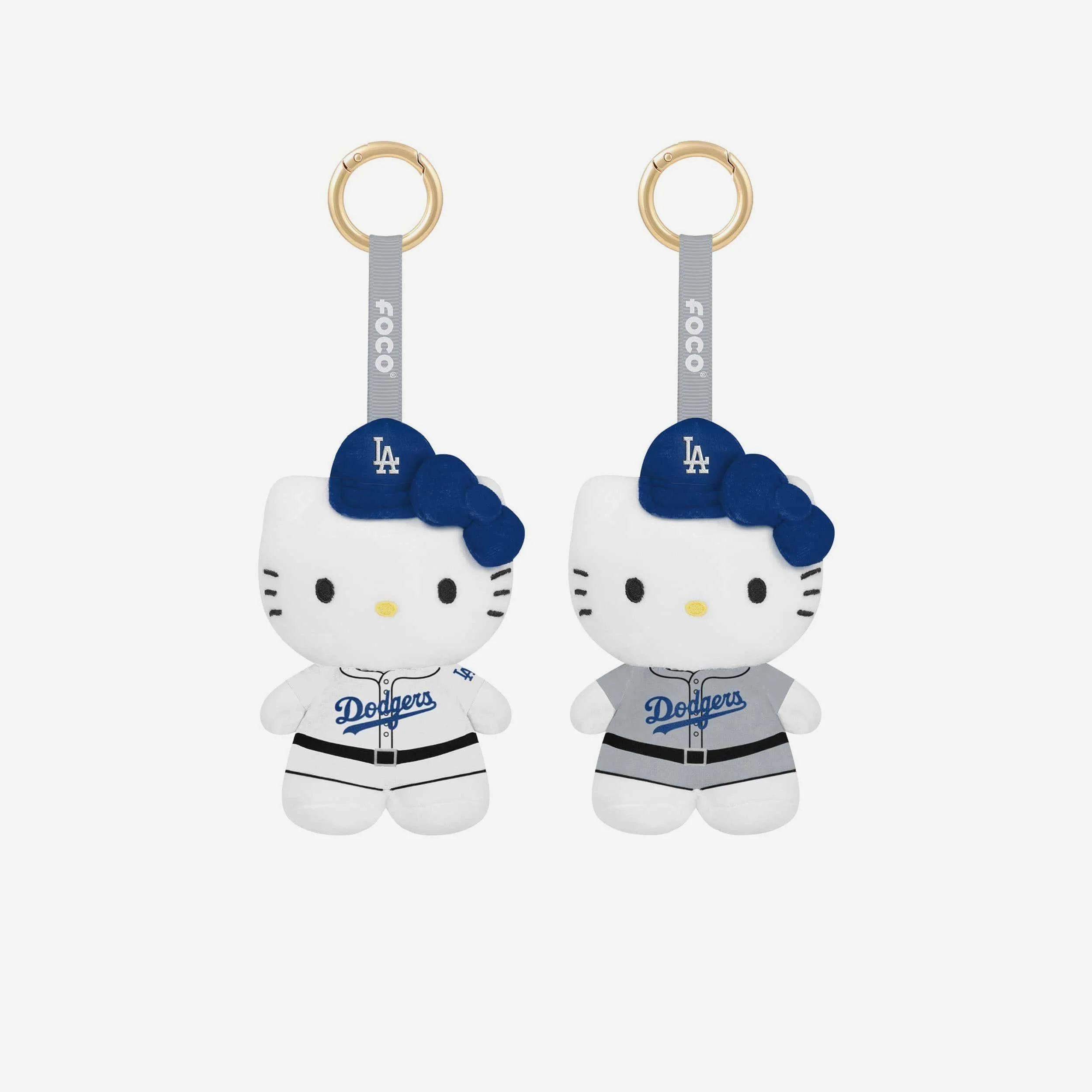 Hello Kitty x Los Angeles Dodgers 2-pc Mini Plush Mascot Keychain Set (Blue)
