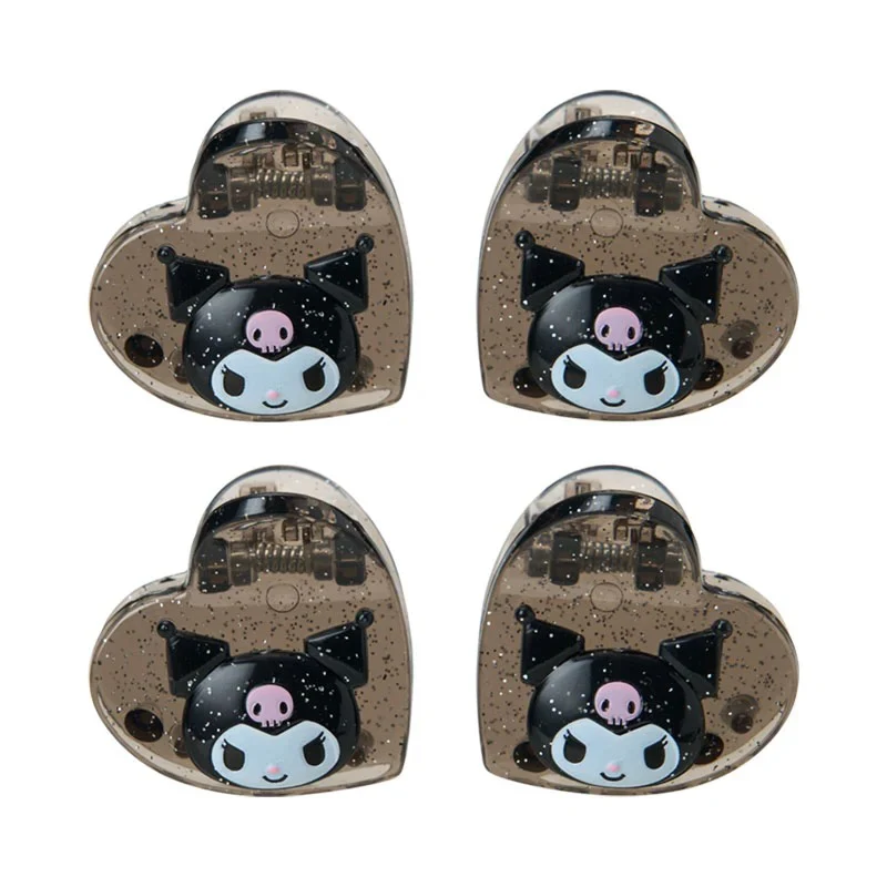 Kuromi 4-pc Mini Glitter Hair Clip Set