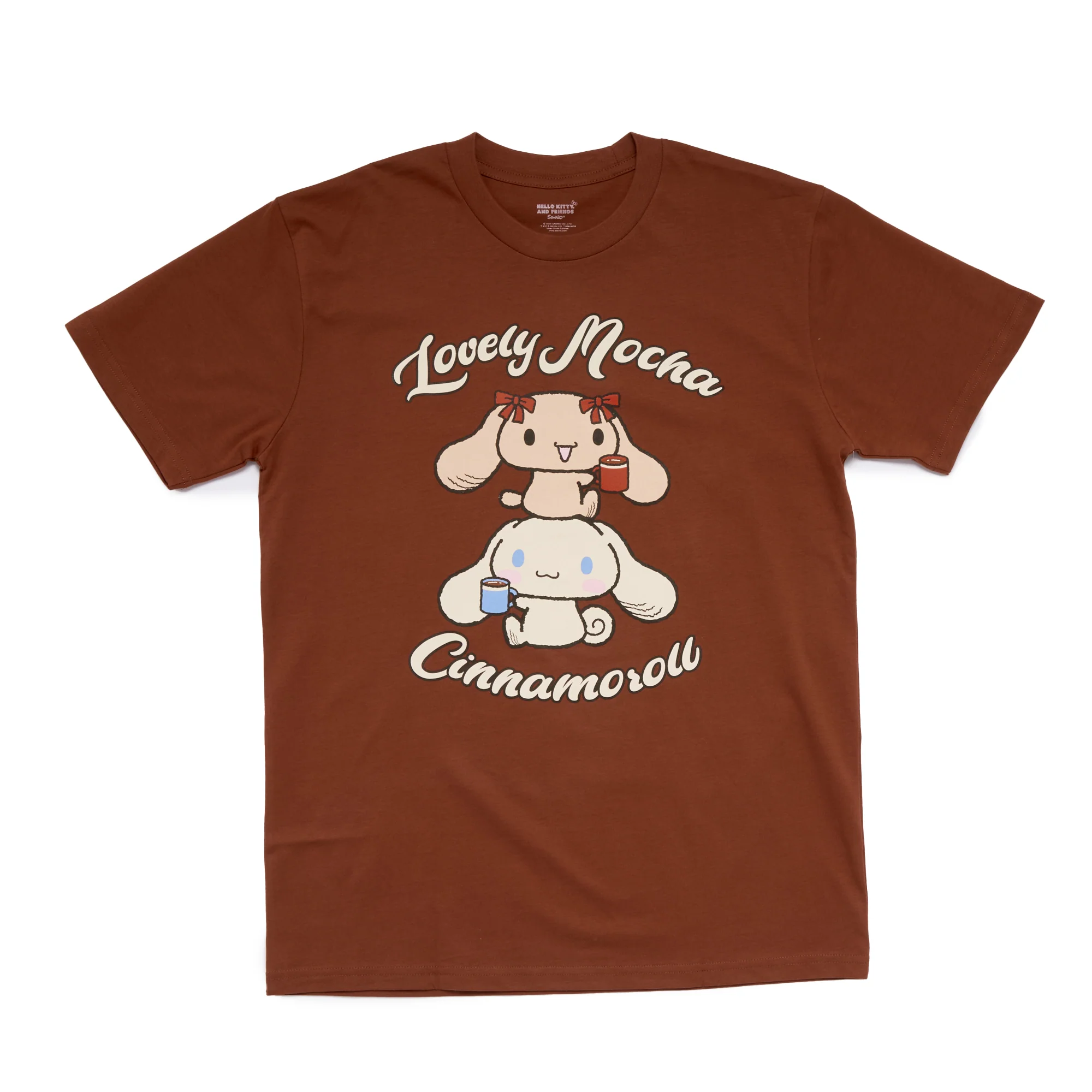 Lovelymocha and Cinnamoroll Adult Mugs Tee (Brown)