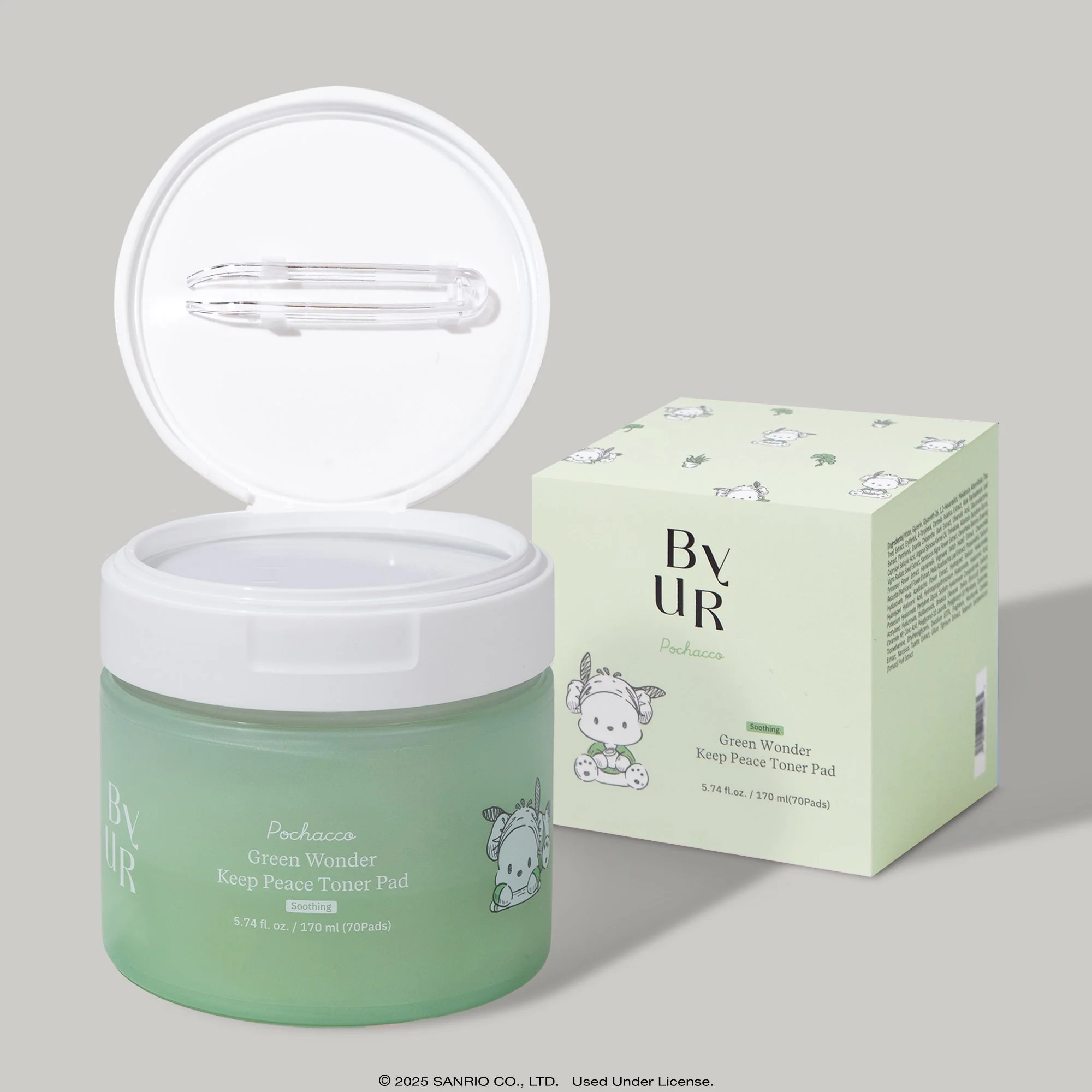 Pochacco x ByUR Green Wonder Keep Peace Toner Pad (Sanrio K-Spa Edition)